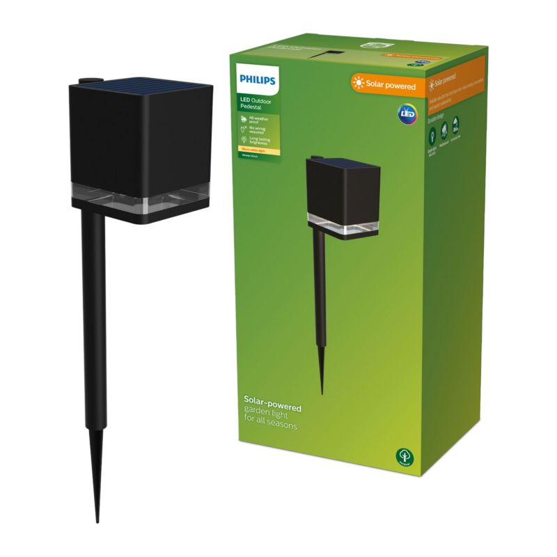 Lampa Ogrodowa Philips Solarna Zewnętrzna Słupek Wbijana 54cm LED 1.8W 200lm 2700K z Czujnikiem Zmierzchu 1 szt.