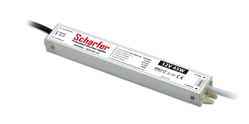 Zasilacz hermetyczny SCHARFER 45W 12V IP67 3.75A uniwersalny Scharfer SCH-45-12 1 szt.