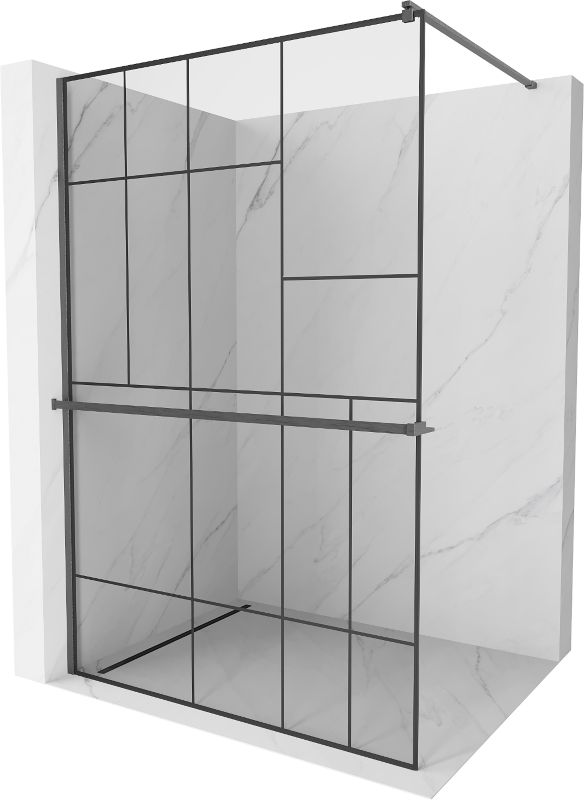 Ścianka prysznicowa Mexen Kioto+ czarny wzór 110x200 cm 800-110-121-66-78 1 szt.