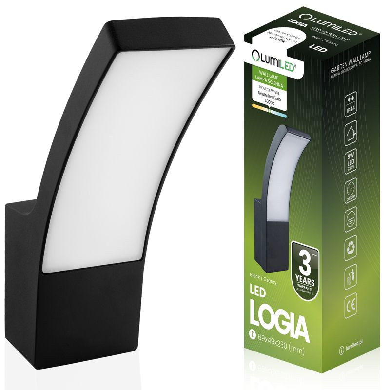 Lampa Ogrodowa Lumiled Zewnętrzna Kinkiet Elewacyjny LED 10W 4000K IP44 1szt.