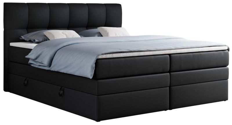 Łóżko kontynentalne MKS Meble ALVIN KING 180x200 H3 Czarny ecoskóra 1szt.