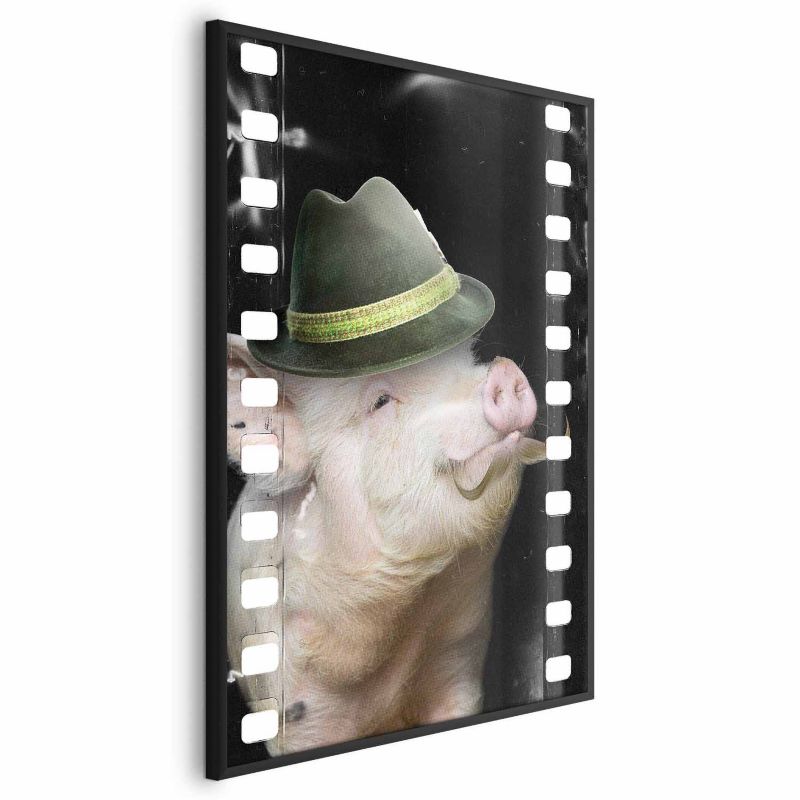 Plakat Artgeist Świnia z wąsami 40x60 cm z ramą czarną 1 szt