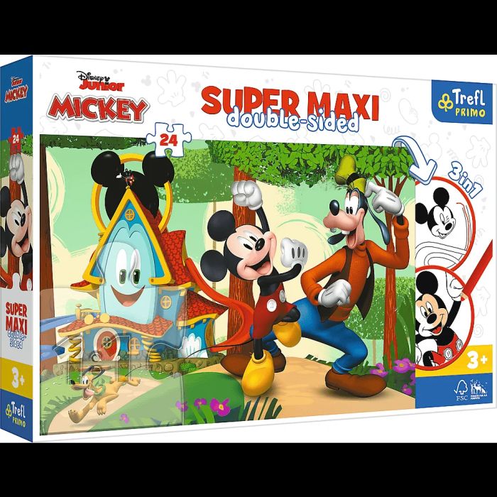 Puzzle 24 el. Super Maxi Wesoły domek Mickey Mouse
