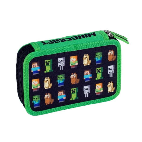 Piórnik podwójny bez wyposażenia, 2 klapki, MINECRAFT
