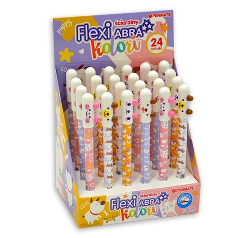 Penmate Długopis ścieralny Flexi Abra Kolori Puppy w displeju 24 szt.