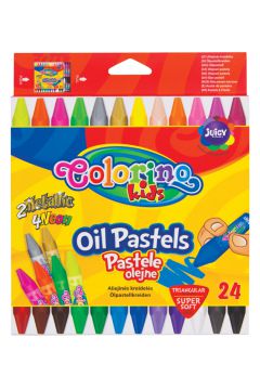 Pastele olejne 24 kolory, trójkątne, Colorino