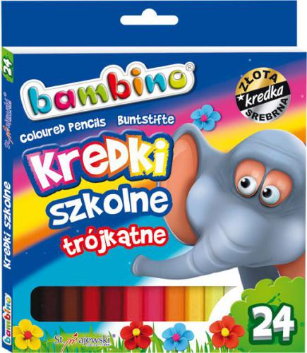 KREDKI SZKOLNE TRÓJKĄTNE 24 KOLORY