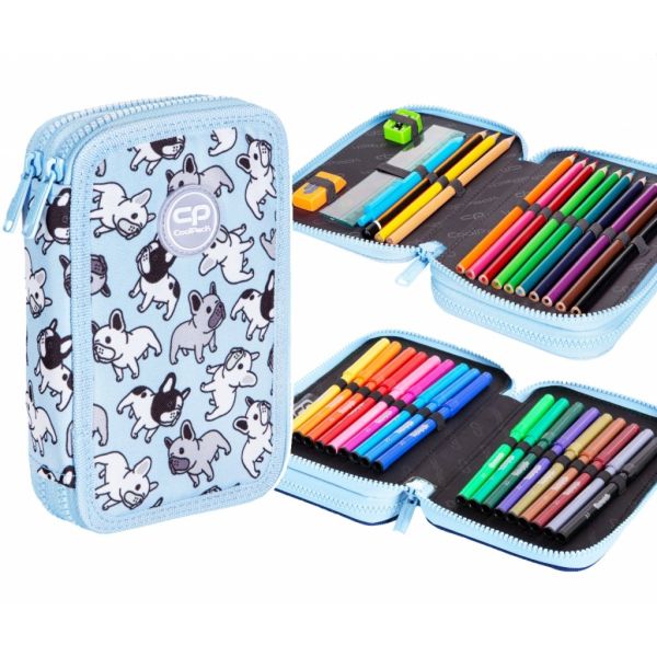 COOLPACK - JUMPER 2 - PIÓRNIK PODWÓJNY Z WYPOSAŻENIEM - CUTE BULLDOGS