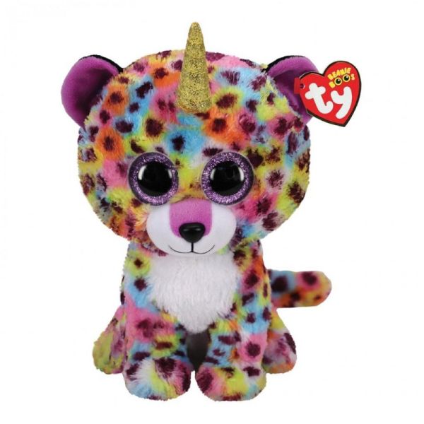 Ty BOOS pluszak GISELLE, 24 cm - tęczowy gepard jednorożec