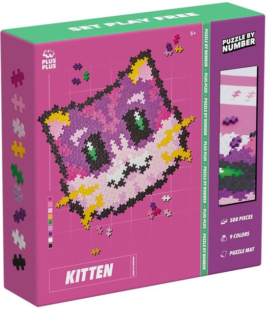 PLUS-PLUS PUZZLE BY NUMBER KOT - 500 ELEMENTÓW