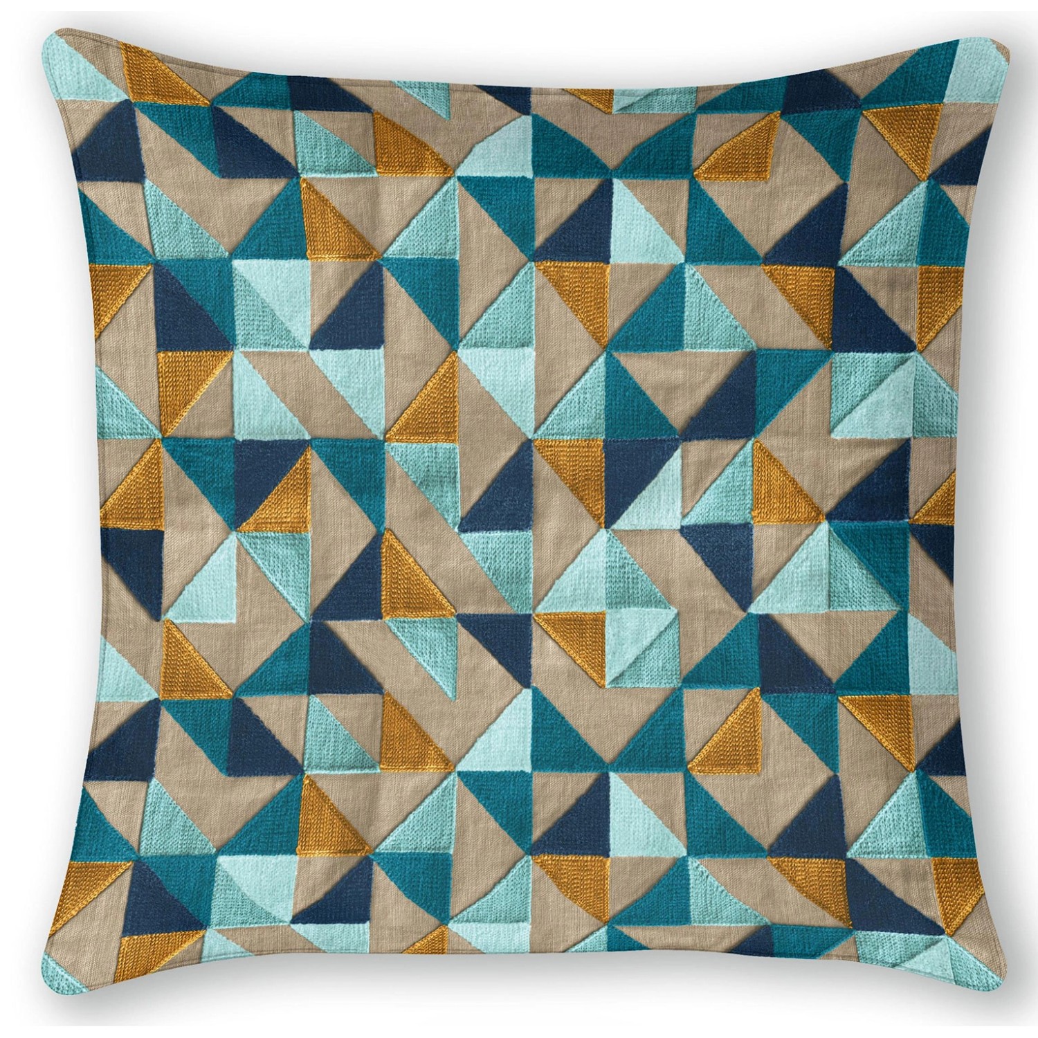 Poduszka geometria 45 x 45 cm niebieska