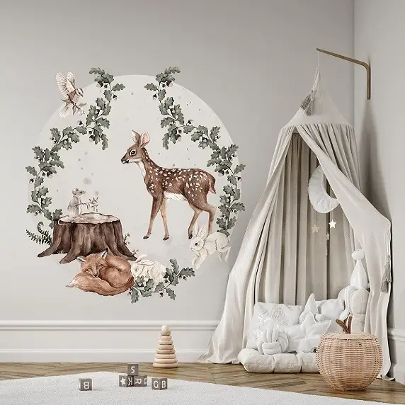 Naklejka ścienna Koło Forest Animals 2 140 cm