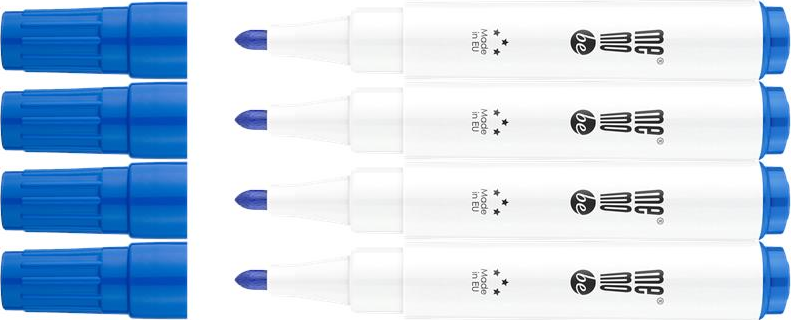 4x Marker suchościeralny/do flipchartów MemoBe MM350, okrągła, 1-3mm, niebieski