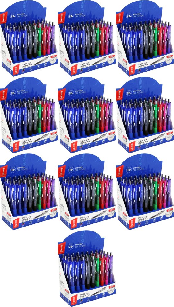 10x Długopis żelowy MemoBe Smoothy, 0.5mm, 36 sztuk, mix kolorów