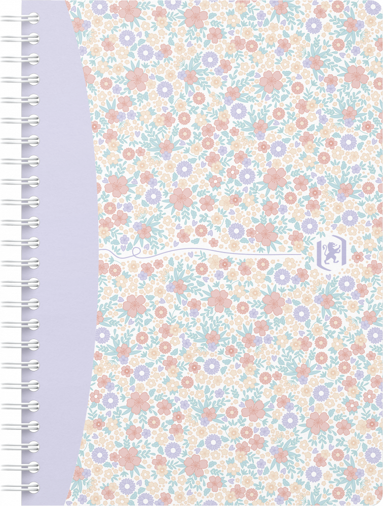 Kołonotatnik Oxford Floral, A5, w linie, 60 kartek, okładka kartonowa, mix wzorów