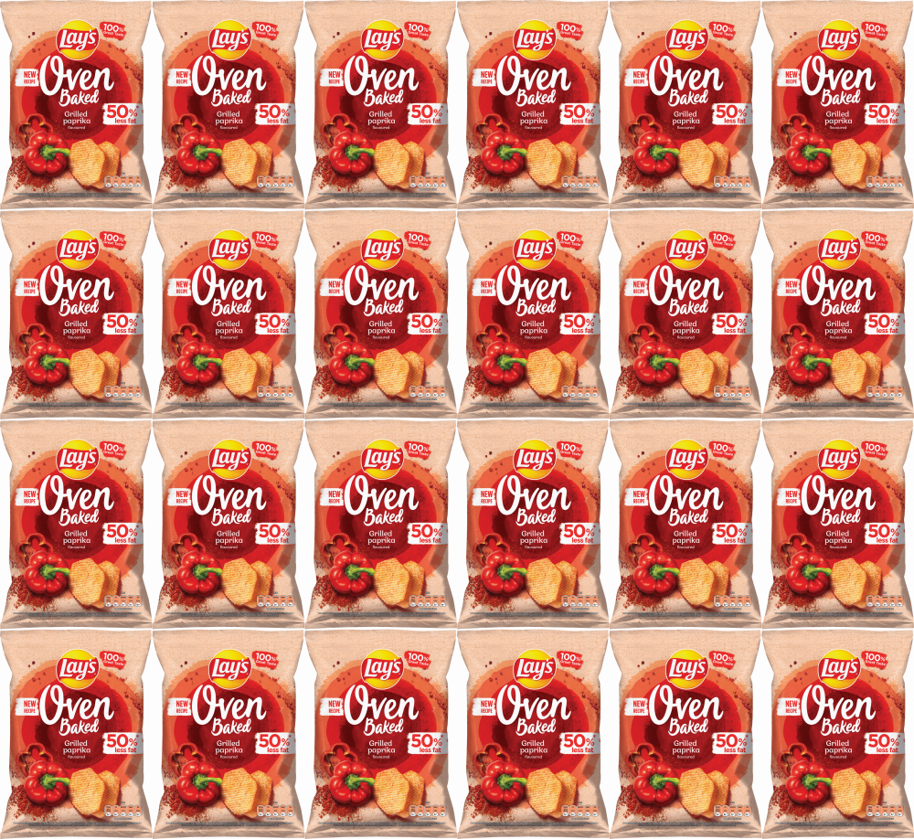 24x Chipsy Lay's Oven Baked Grilled Paprika, grillowana papryka, 110g