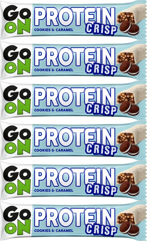 6x Baton Sante Go On Protein Crisp, ciastko i karmel, 50g
