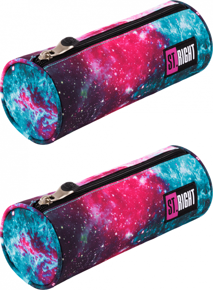 2x Piórnik tuba St.Right PU1 Nebula, bez wyposażenia, 23x9.5x6cm, wielokolorowy