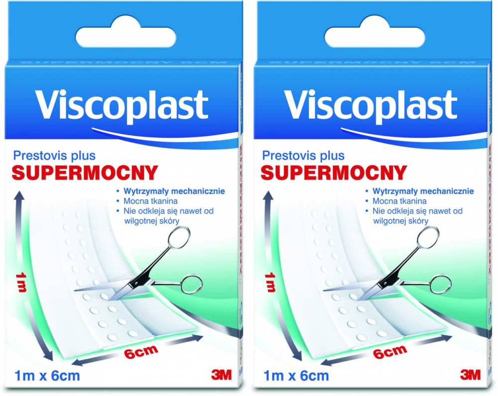 2x Plaster opatrunkowy do cięcia Viscoplast Prestovis Plus, 6cmx1m