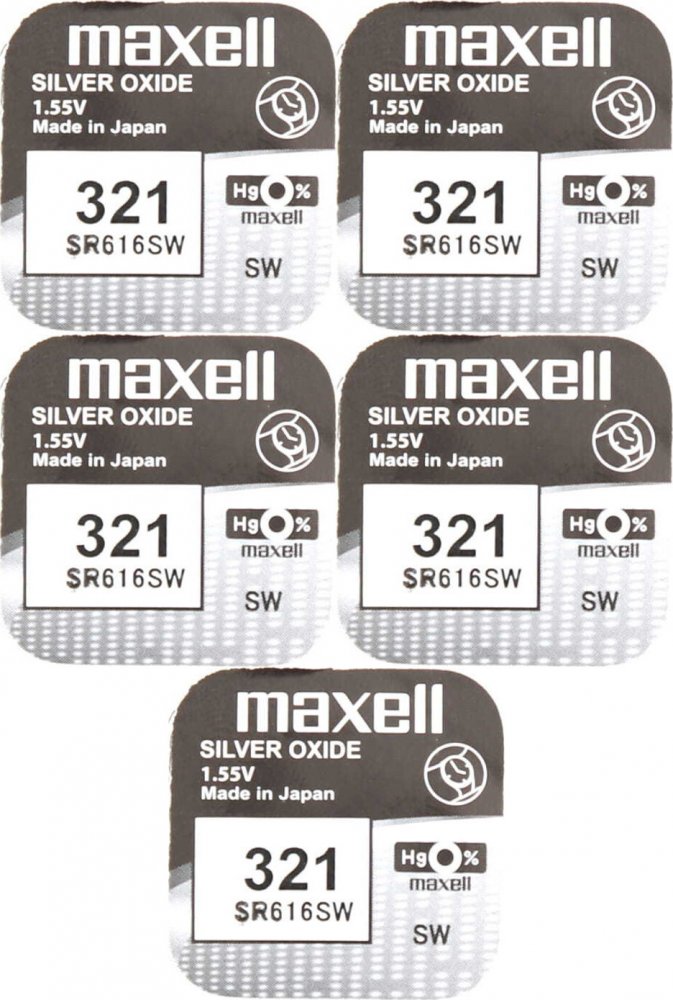 5x Bateria srebrowa Maxell 321/SR616SW, 1 sztuka