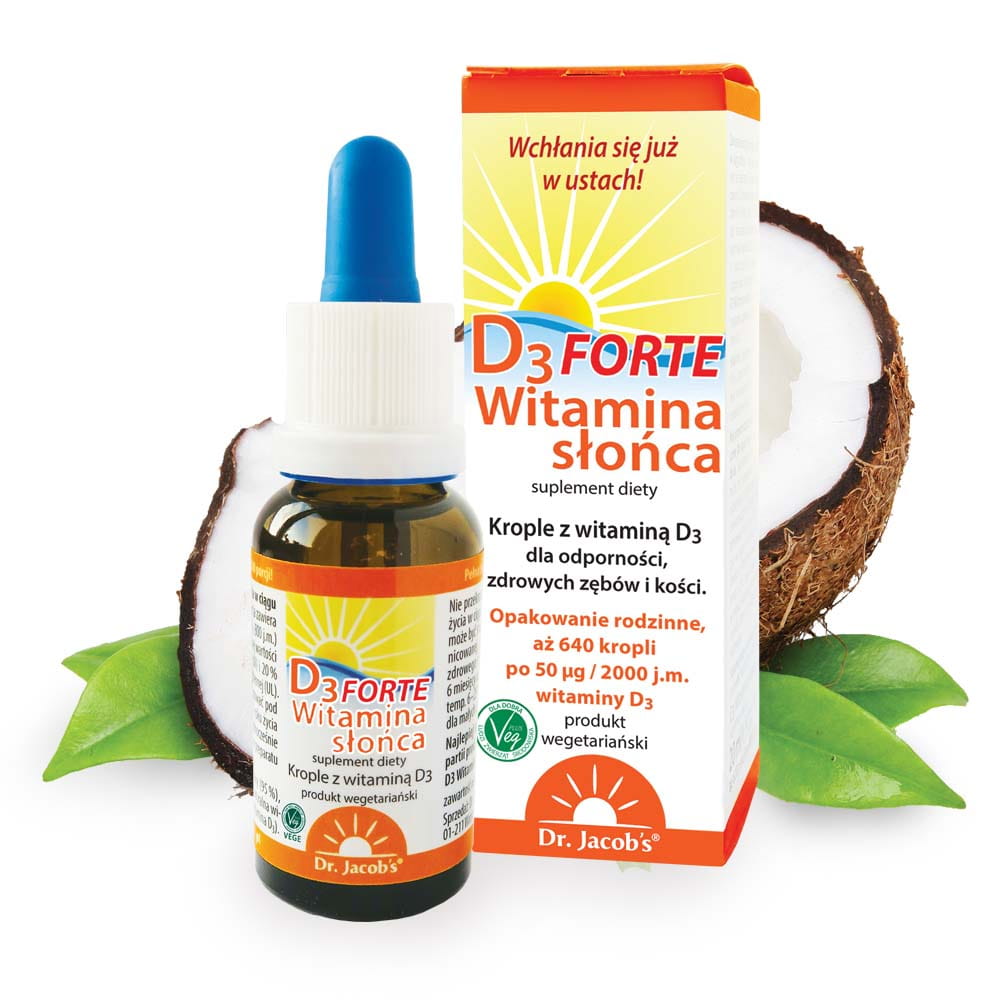 Witamina słońca D3 FORTE 20ml dr Jacob`s