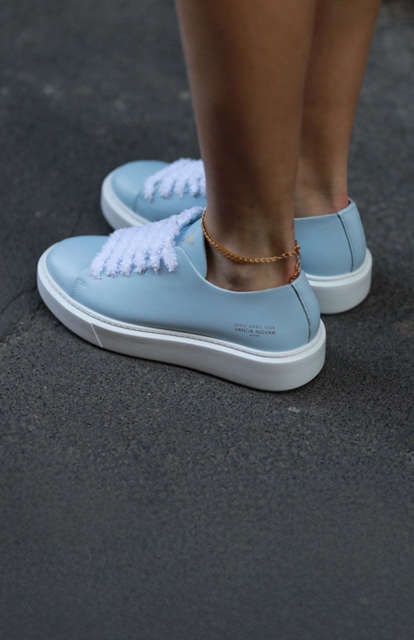 Sneakersy damskie skórzane GRACE SKY BLUE 39 - Vanda Novak