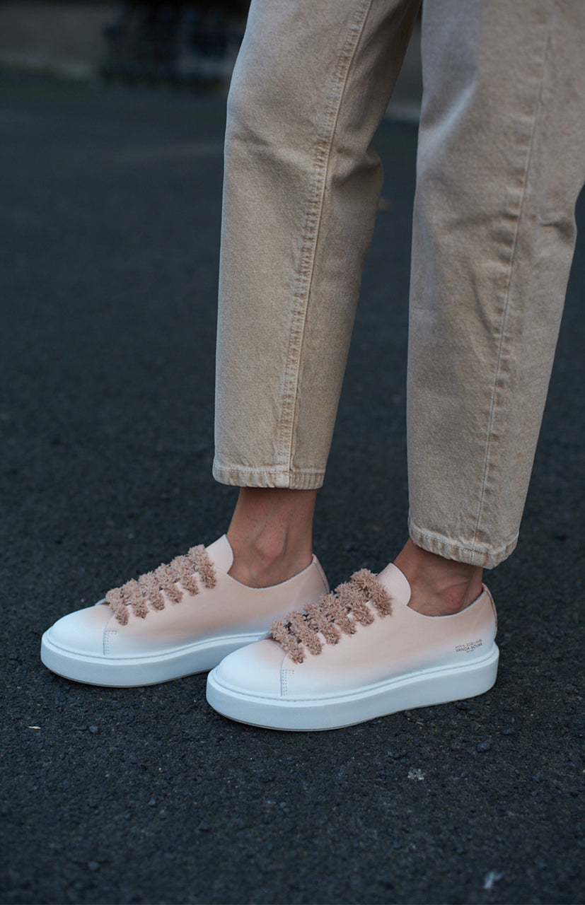 Sneakersy damskie skórzane GRACE SHADOW NUDE 36 - Vanda Novak