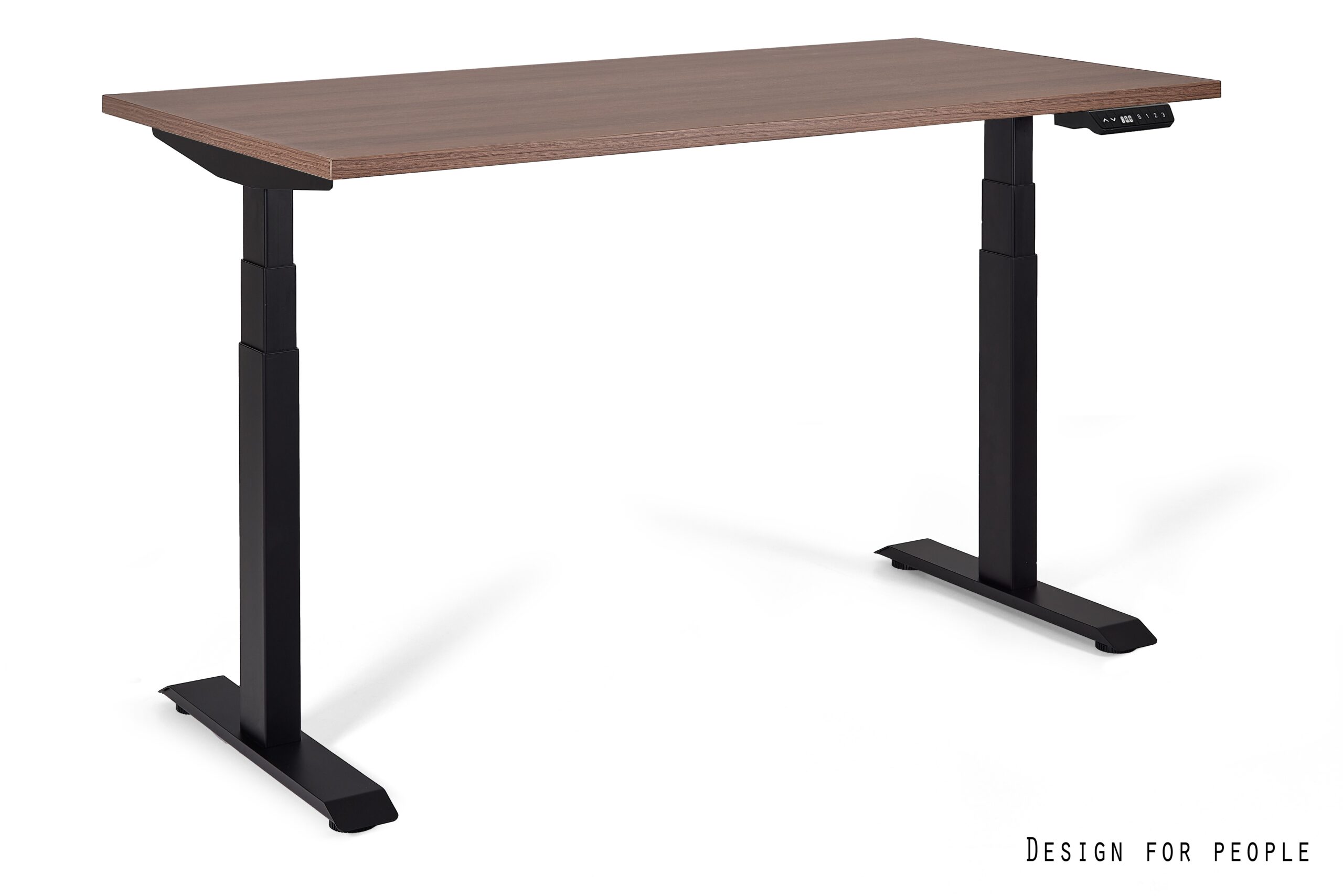 ACTIVE I biurko elektryczne, czarny stelaż, blat 4 kolory (Wymiary blatu: 160 x 70, Kolor blatu: YZ-17 walnut)