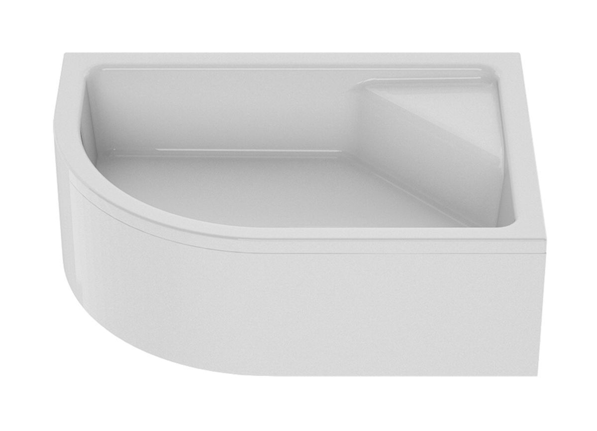 New Trendy New Maxima brodzik 100x80 cm półokrągły asymetryczny prawy biały B-0387 - Wysyłka w 24h