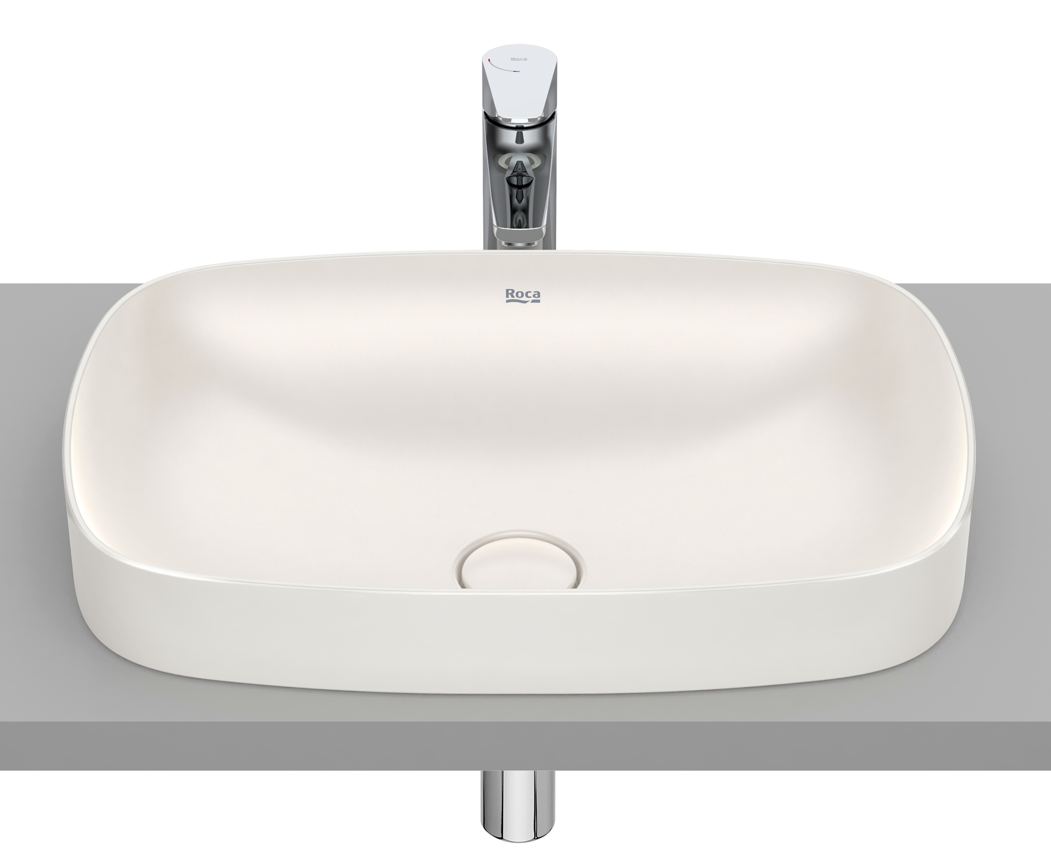 Roca Inspira umywalka 55x37 cm prostokątna wpuszczana brąz/beż A327504650