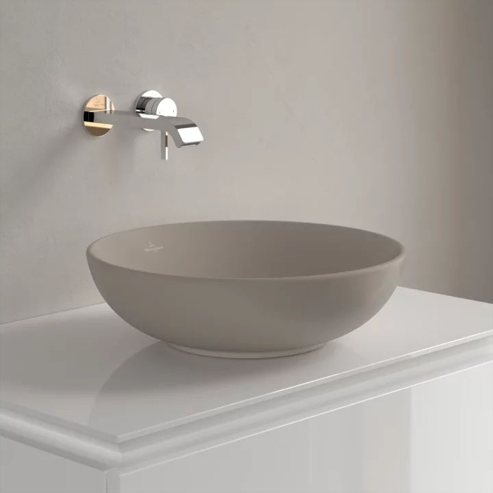 Villeroy & Boch Loop & Friends umywalka stojąca 42 cm nablatowa okrągła CeramicPlus Almond 4A4600AM
