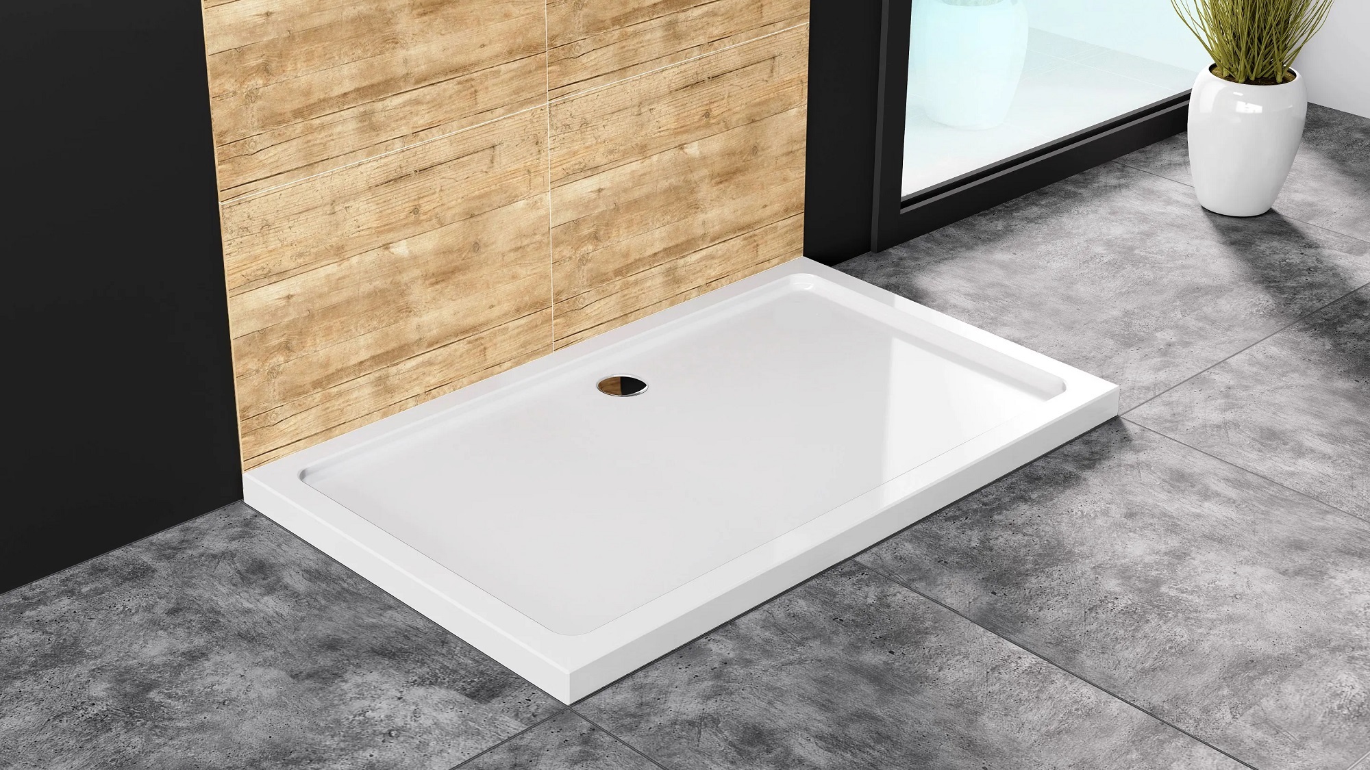 Rea Savoy brodzik prostokątny z syfonem 100x80 cm biały REA-K5332