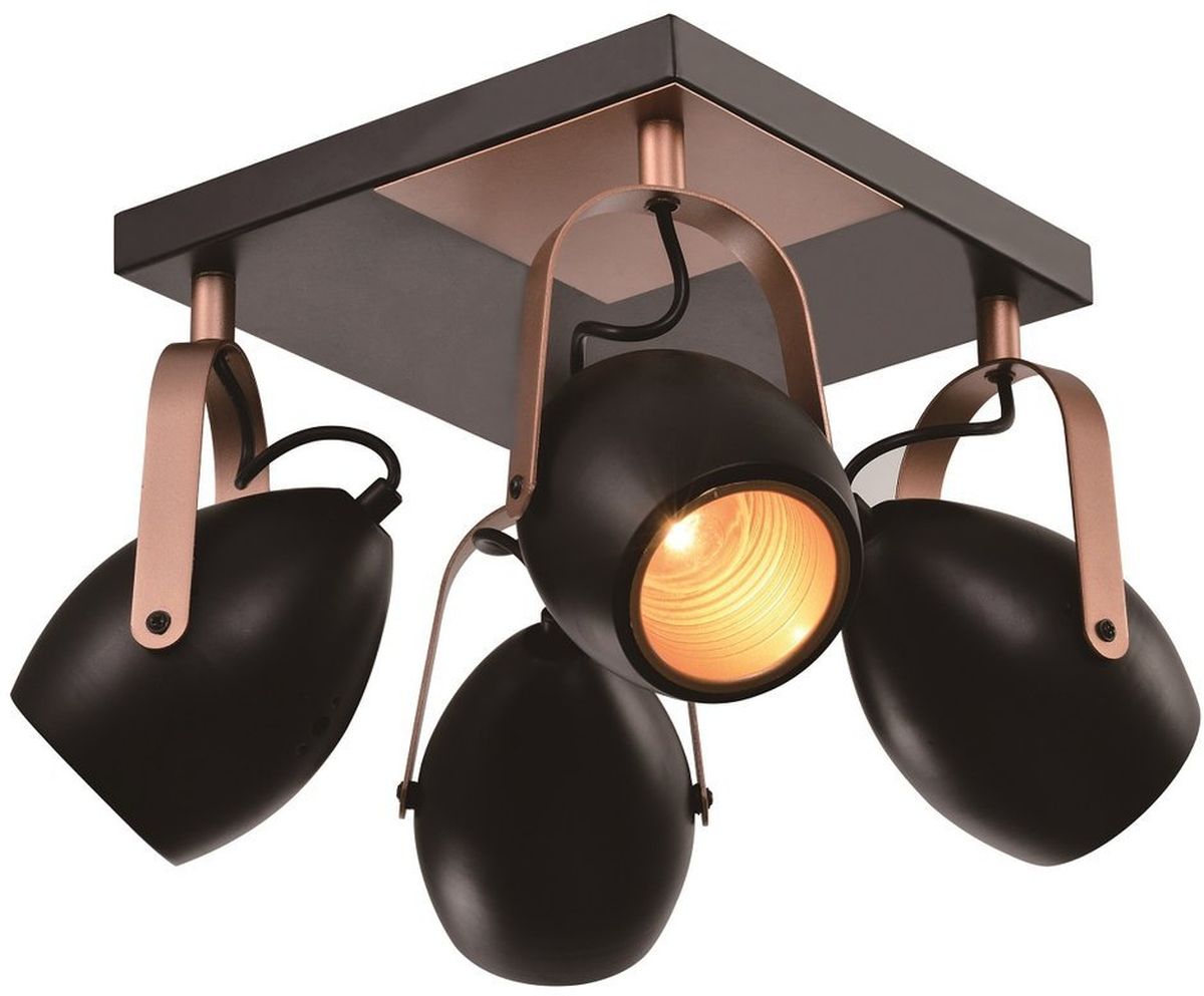 Candellux Anica lampa podsufitowa 4x40W czarno/miedziana 98-83128
