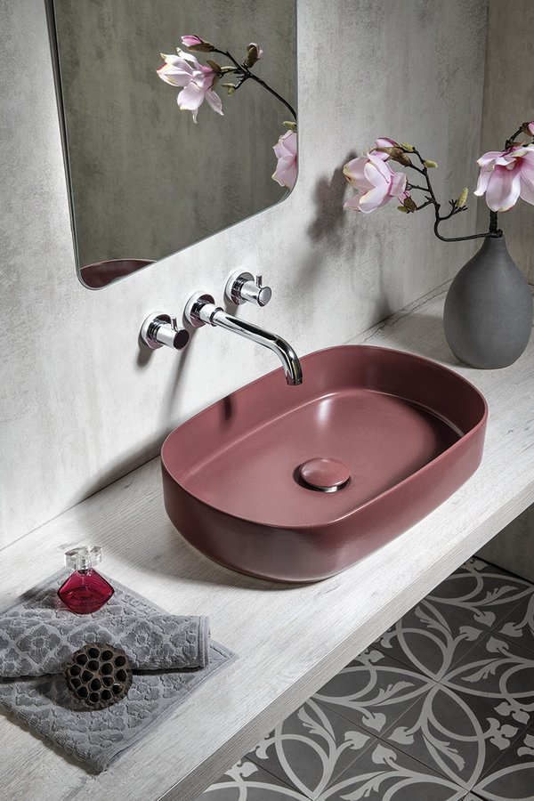 Isvea Infinity umywalka 55x36 cm owalna nablatowa 10NF65055-2R