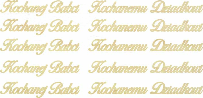 Napis Kochanej Babci i Kochanemu Dziadkowi słowo, prezent, baza do makramy, zaproszeń, kartek, wycinanki, tekturki, scrapki, dekor, zawieszka z drewn