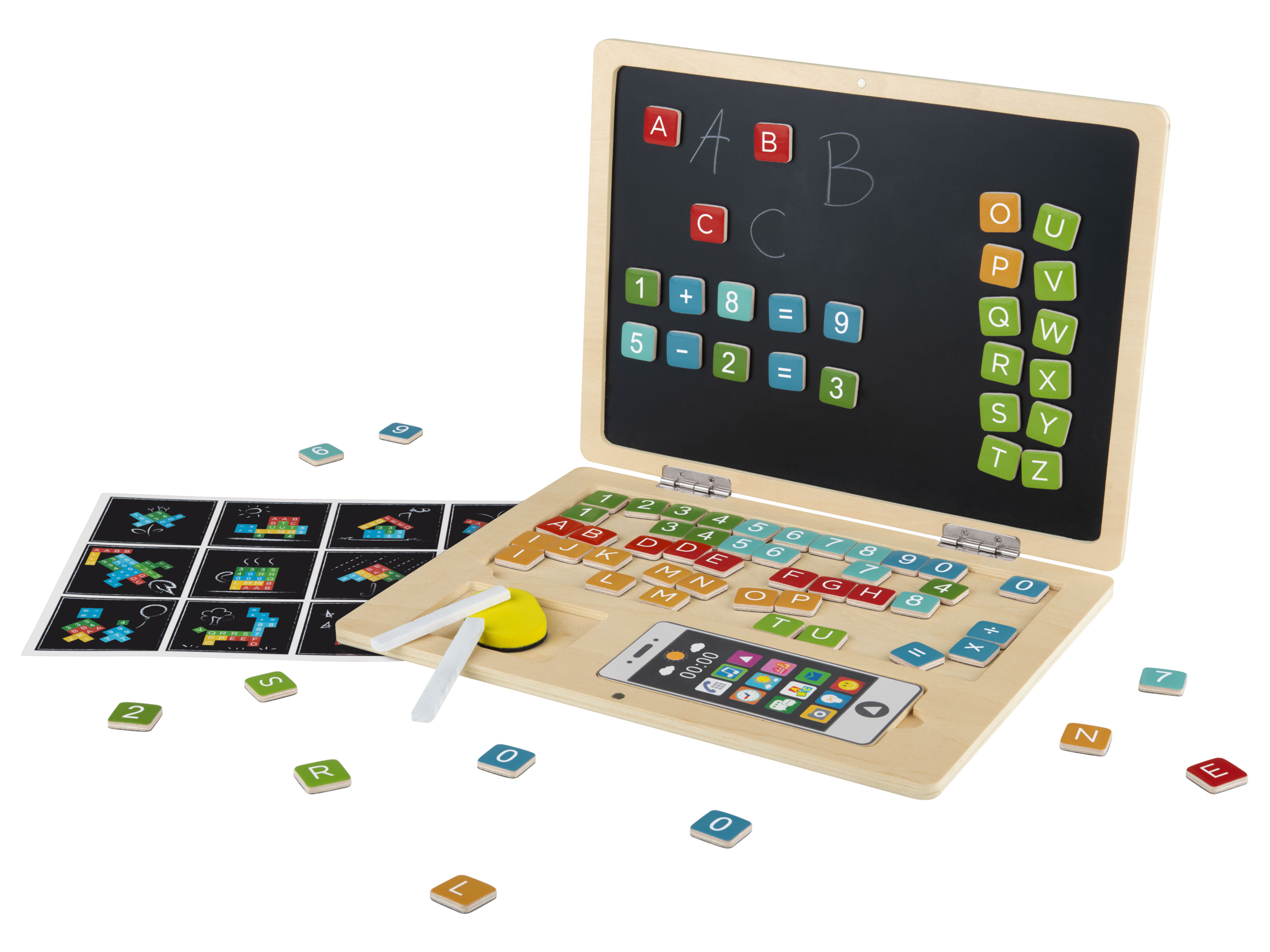 Playtive Drewniana zegar magnetyczny lub laptop Laptop