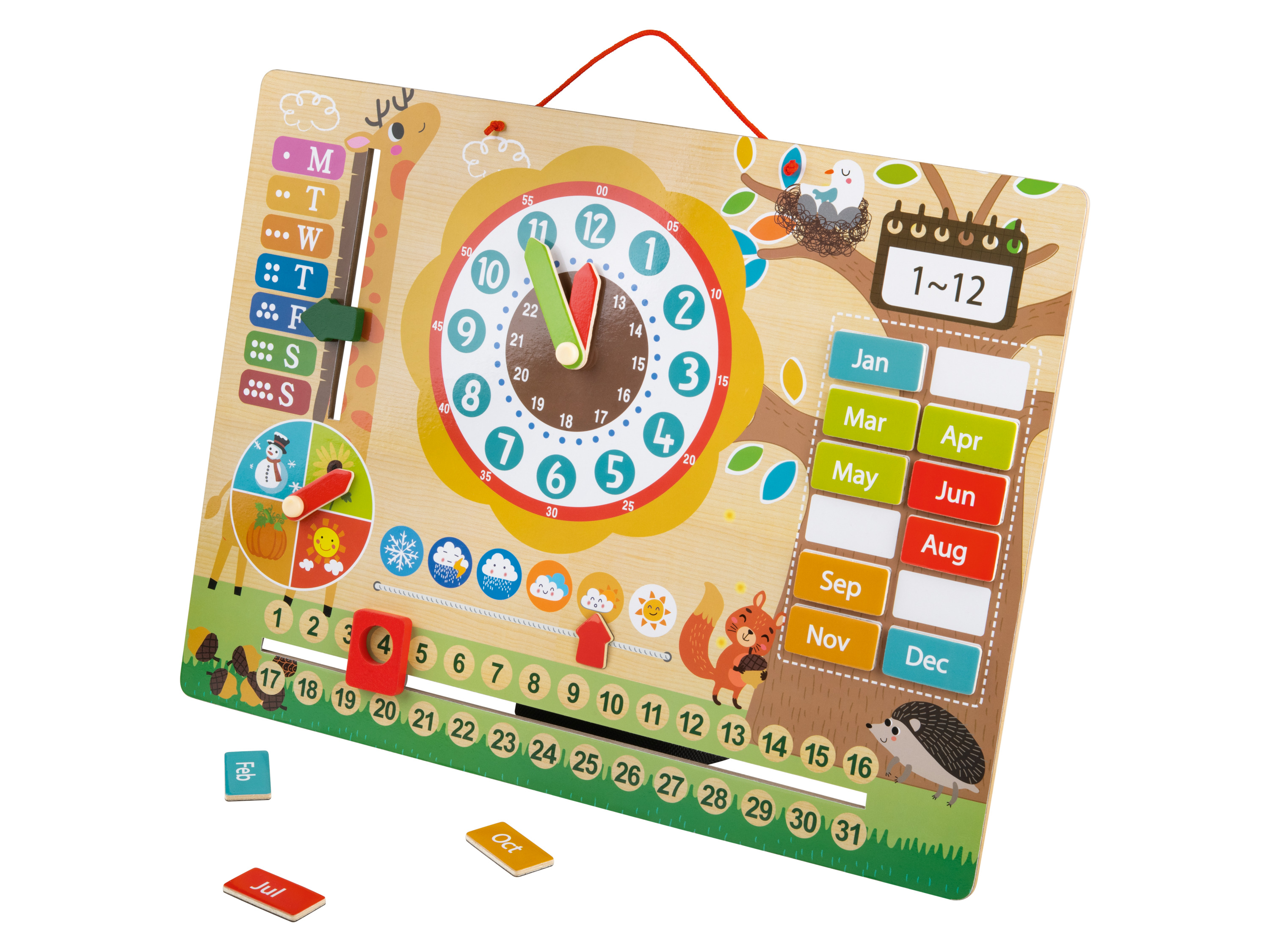 Playtive Drewniana zegar magnetyczny lub laptop Zegar magnetyczny