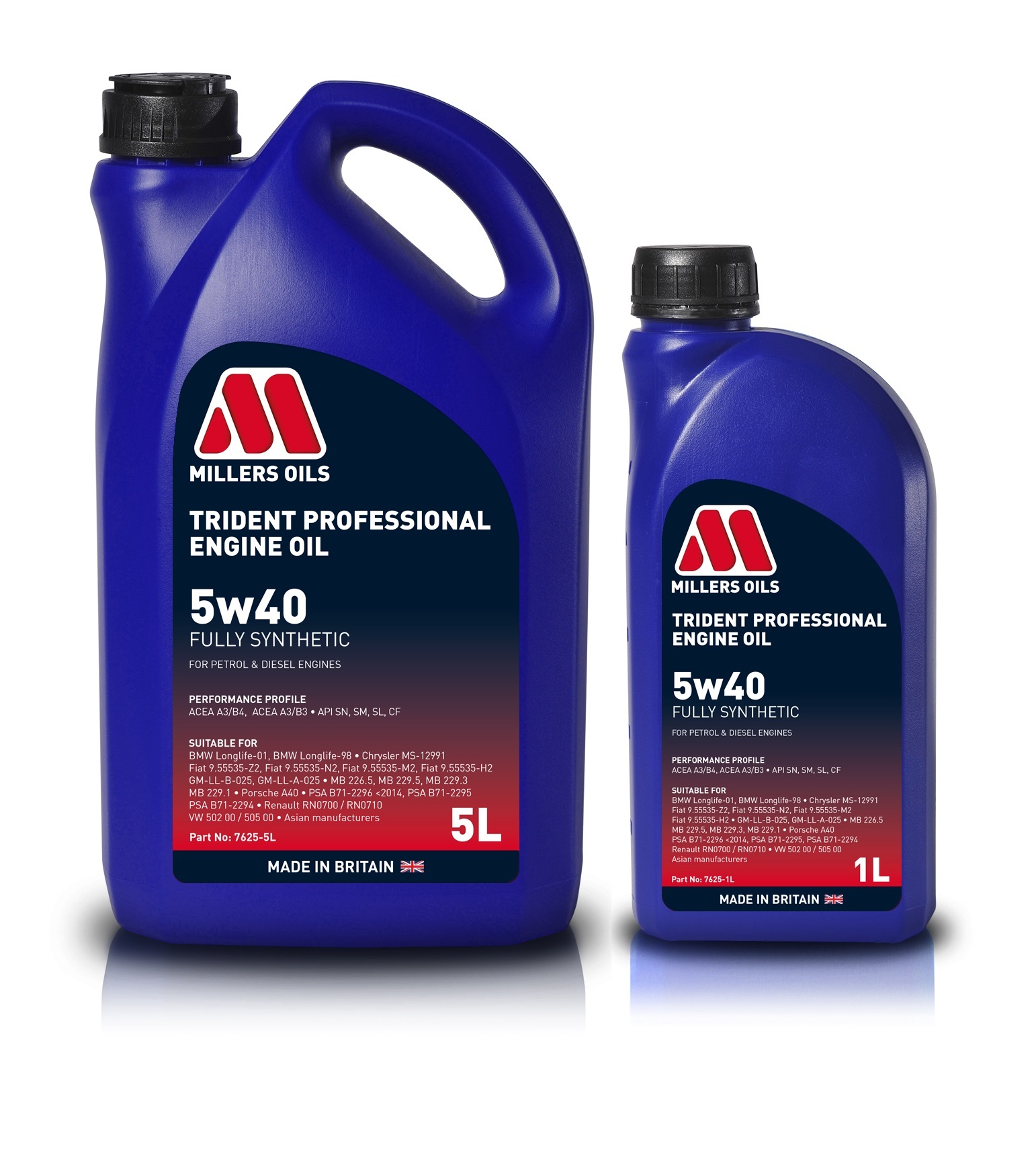 MILLERS OILS TRIDENT PROFESSIONAL 5W40 6L - Petrostar