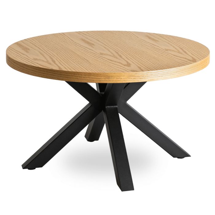 Stolik Kawowy Lincoln 80 cm Mebel Elite Dąb Złoty/Czarny 1 szt