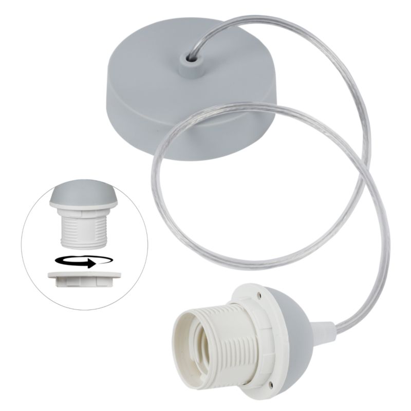Linka zawiesie do lampy Light Home LH 1x E27 krążek szary/biały 1szt.
