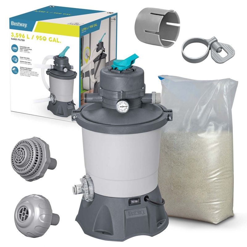 Pompa piaskowa do basenu Bestway filtr 3 596 l/h + piasek 25kg 58515 1szt.