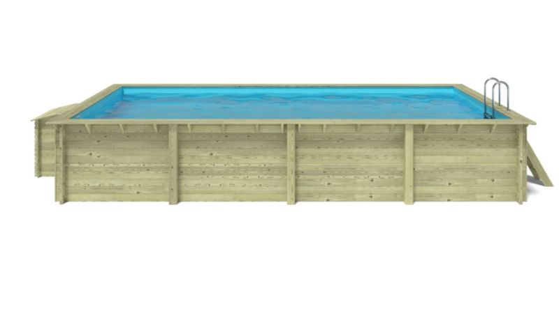 Basen drewniany Aqua ALTANKA 8,5x4,35 - H.1,45 m - z filtracją i szafką na osprzęt, BAS7309OSPL+SZA, 1szt.