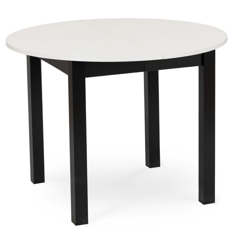 Stół Okrągły Harry 102-142 cm Mebel Elite Rozkładany Biały/Czarny 1 szt