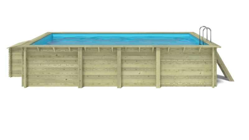 Basen drewniany Aqua ALTANKA 7x3,75 - H.1,45 m - z filtracją i szafką na osprzęt, BAS7308OSPI+SZA, 1szt.