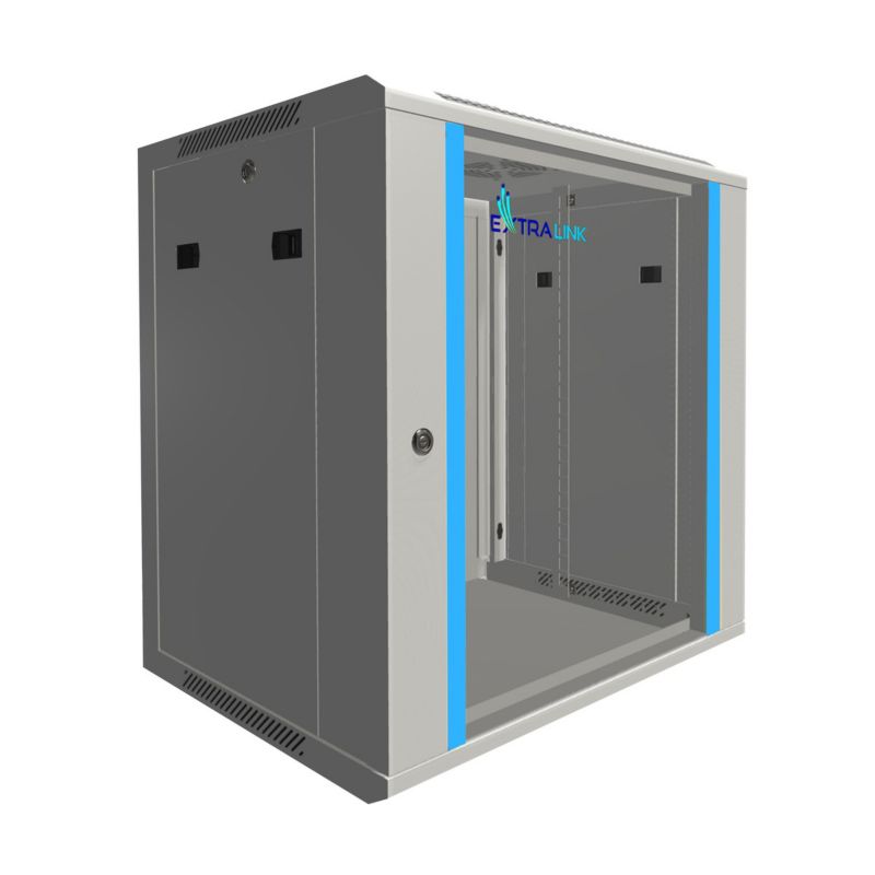 Szafa rack Extralink 12U 600x450 Szara montowana na ścianie