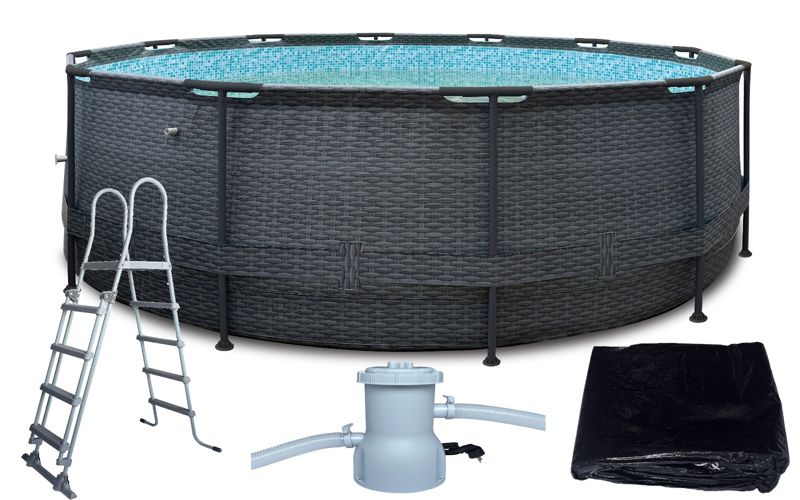 Basen Ogrodowy Corciano 4.5 x 1.2 m Pompa drabinka + Pokrywa 1szt.