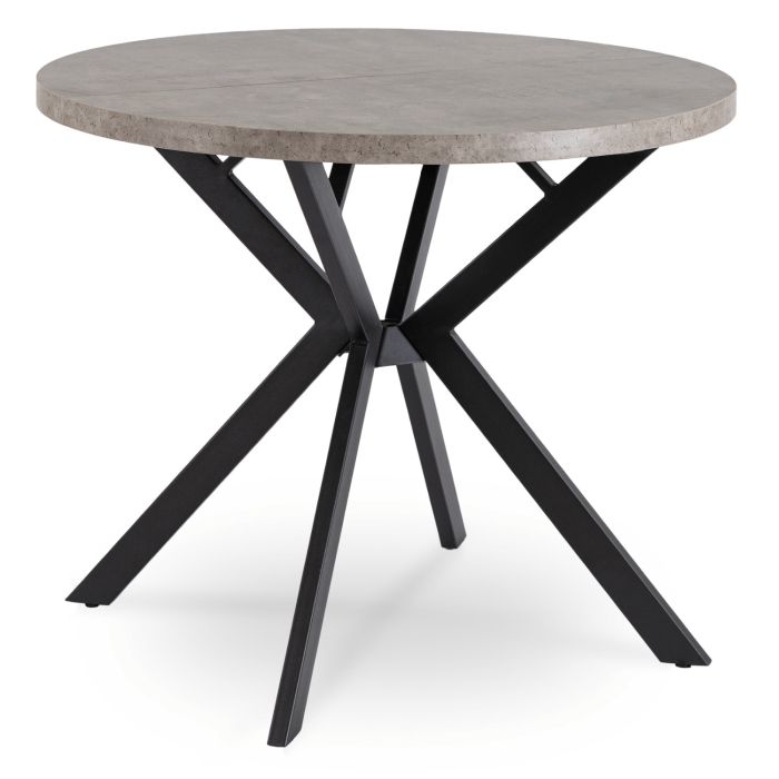 Stół Okrągły Lugo 90-190 cm Mebel Elite Rozkładany Beton/Czarny 1 szt
