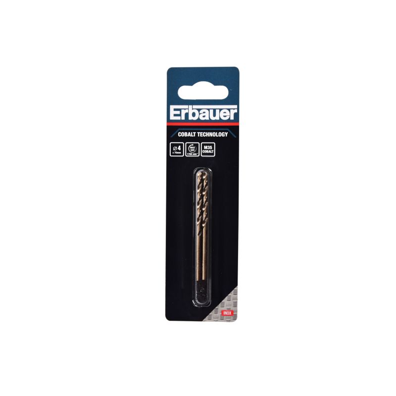 Wiertło kobaltowe Erbauer do metalu 4 x 75 mm 2 szt.