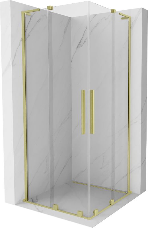 Kabina prysznicowa Mexen Velar L Duo rozsuwana 90 x 90 cm transparent złota szczotkowana 1 szt.