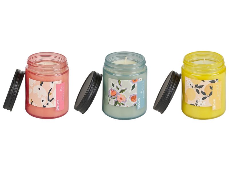 Zestaw 3 świeczek zapachowych Fruity bloom Wosk sojowy Nuty orientalne Nuty ziołowe Nuty kwiatowe 1 kpl